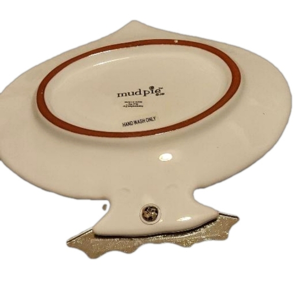 Mud Pie Elegant White and Silver, Fish Appetizer Plate - Picture 3 of 5